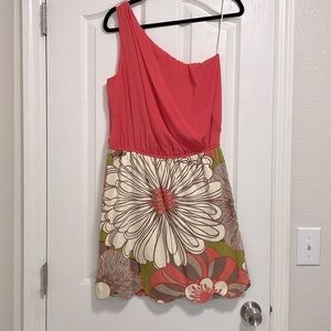 Judith March Floral one shoulder dress